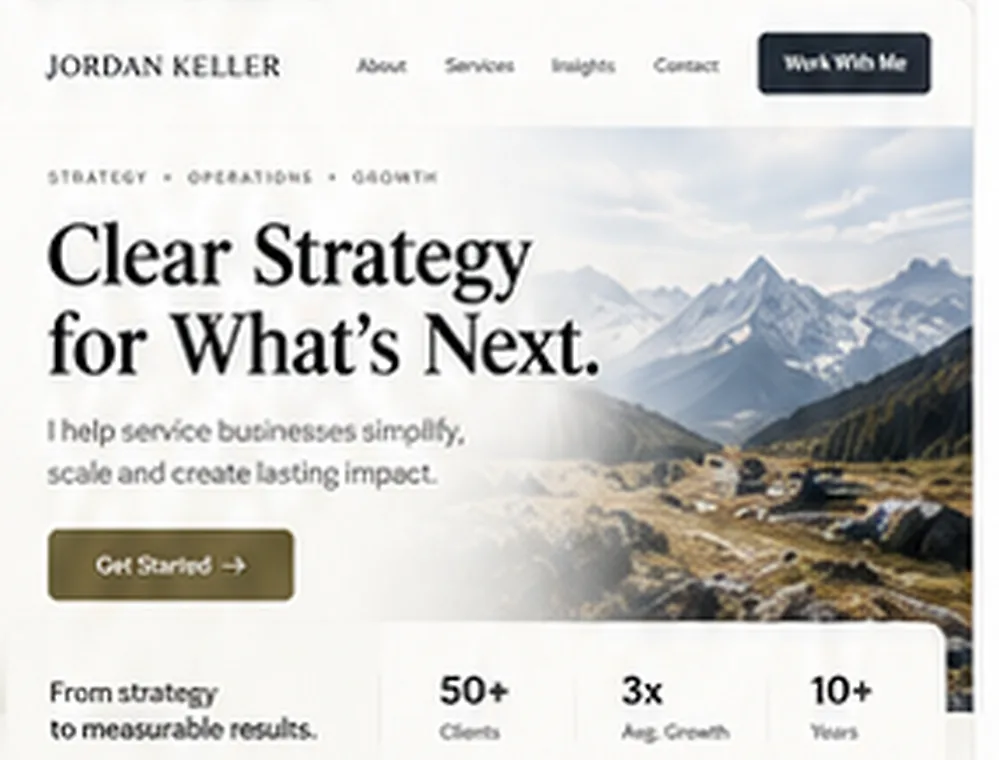 Example personal-brand homepage