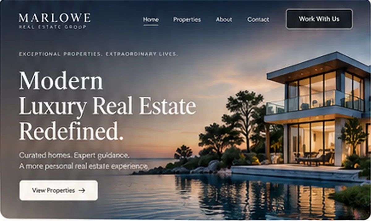 Example real estate homepage